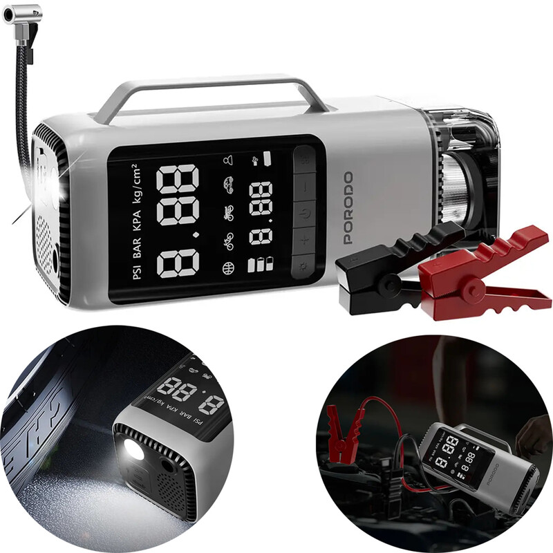 استارتر و پاوربانک و پمپ باد خودرو پورودو