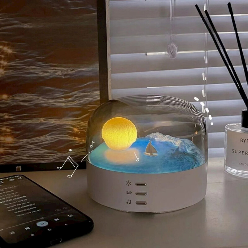 چراغ خواب رومیزی LED ماه قابل شارژ  LJC-213