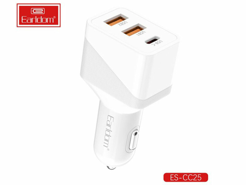 شارژر فندکی تایپ سی و یو اس بی 45 وات ارلدام  CC25