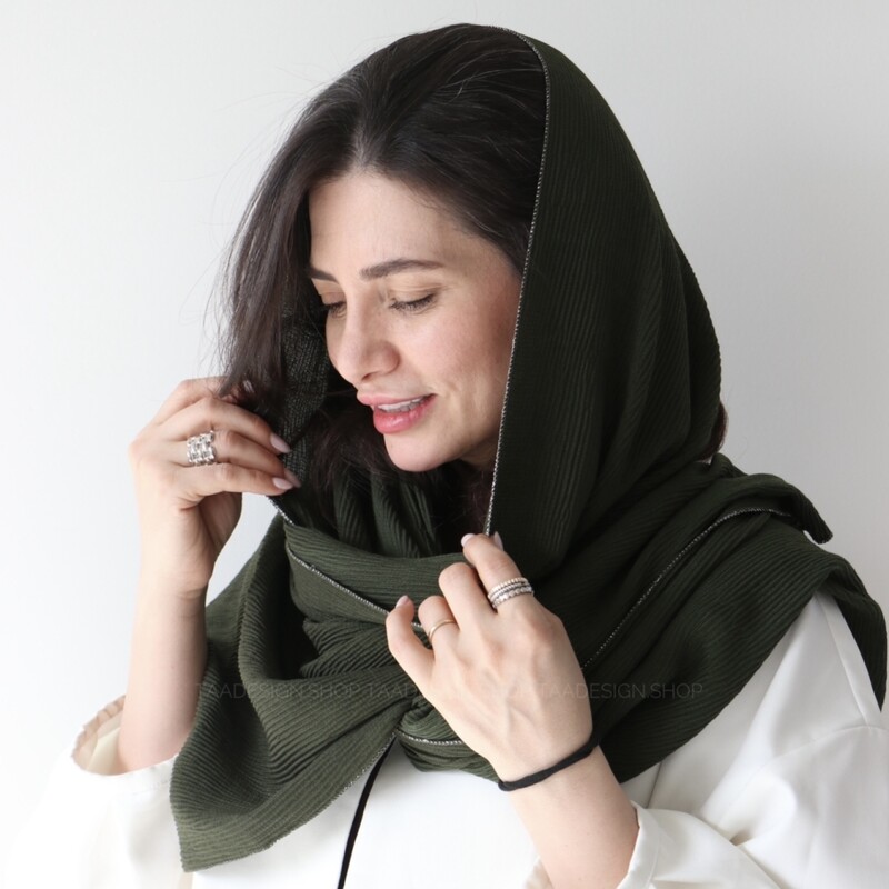 شال پلیسه لمه دوزی مدل ریحون