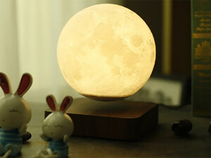 چراغ خواب ماه شناور مغناطیسی پرینت سه بعدی معلق Magnetic levitation moon lamp romantic light levitation 3D printing