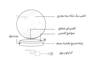 فروش چراغ خواب ماه شناور مغناطیسی پرینت سه بعدی معلق Magnetic levitation moon lamp romantic light levitation 3D printing