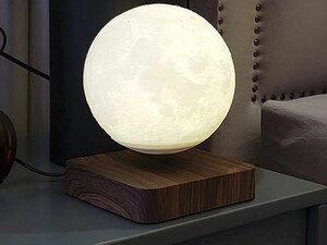 چراغ خواب ماه شناور مغناطیسی پرینت سه بعدی معلق Magnetic levitation moon lamp romantic light levitation 3D printing