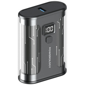 پاوربانک یو اس بی و تایپ سی 20وات فست شارژ 10000 طرح شفاف پاورولوژی PPBCHA24