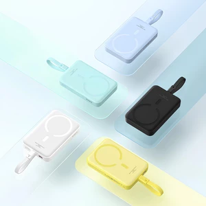 خرید پاوربانک وایرلس مگ سیف فست شارژ بیسوس با کابل متصل لایتنینگ