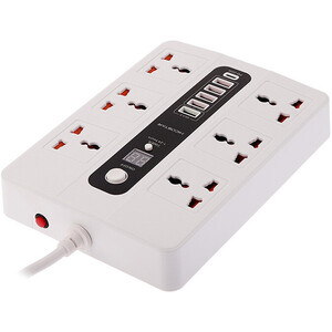 خرید چندراهی برق شش سوکت، یک TYPE-C و پنج یو‌اس‌بی 3000 وات هایکو استار