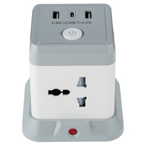 قیمت چندراهی مکعبی برق وشارژر دیواری 4 سوکت و 2 یو اس بی و 1 تایپ سی با کابل متصل دومتری هایکو استار