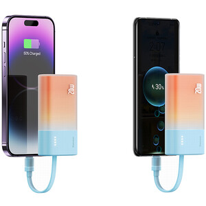 قیمت پاوربانک 5200 میلی‌آمپر تایپ سی با کابل لایتنینگ 20 وات بیسوس