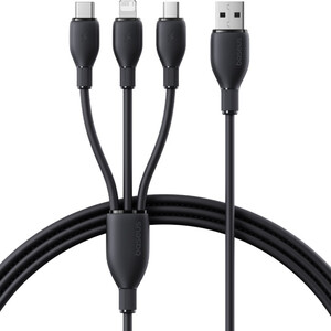 کابل شارژ USB به لایتنینگ/تایپ سی/میکرو یو اس بی طول 130 سانتی‌متر 3.5 آمپر بیسوس CB000161/ P10376303121