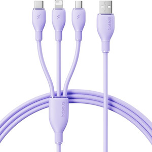 کابل بنفش یو اس بی به لایتنینگ، میکرو یو اس بی و تایپ سی بیسوس