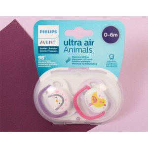 پستانک ارتودنسی دو عددی نوزادی 6-0 ماه مدل ultra air فیلیپس اونت philips avent