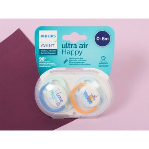 پستانک ارتودنسی دو عددی نوزادی 6-0 ماه مدل ultra air فیلیپس اونت philips avent
