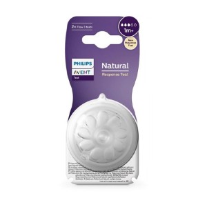 سر شیشه شیر نوزادی دو عددی بالای 1 ماه جریان 3 قطره مدل natural response اونت Avent (سری جدید)