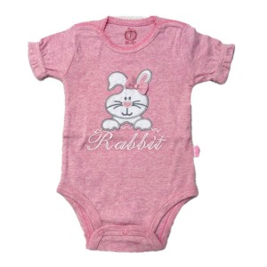 بادی آستین کوتاه نوزادی دخترانه طرح خرگوش rabbit پاریز Pariz