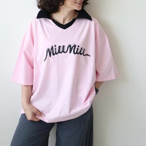 تیشرت یقه‌دار لانگ miumiu کد 6077