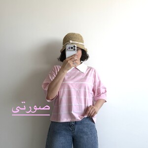 تیشرت یقه دار باکسی کد 6076