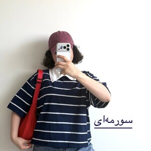تیشرت یقه دار باکسی کد 6076