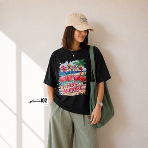 تیشرت باکسی  چاپی کد 6110