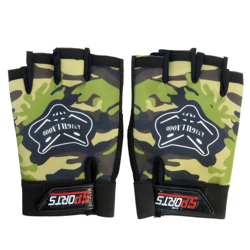 دستکش دوچرخه سواری مدل نیمه انگشتی طرح چریکی کد 1664 سایز L