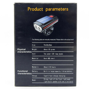 چراغ جلوی دوچرخه نیترو مدل خورشیدی کد 1599