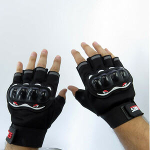 دستکش دوچرخه سواری نیمه انگشتی مدل محافظ دار کد 1649 سایز L
