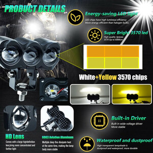 پروژکتور آفرود سه لنز ۶۰ وات کد ۱۷۹۳