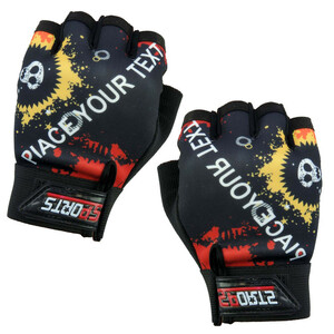 دستکش دوچرخه سواری نیمه انگشتی مدل اسکلتی کد 1662 سایز L