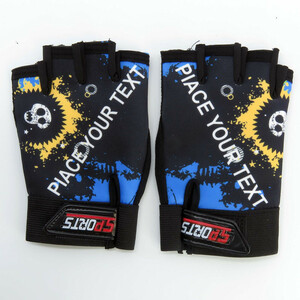 دستکش دوچرخه سواری نیمه انگشتی مدل اسکلتی کد 1662 سایز L