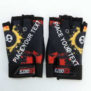 دستکش دوچرخه سواری نیمه انگشتی مدل اسکلتی کد 1662 سایز L