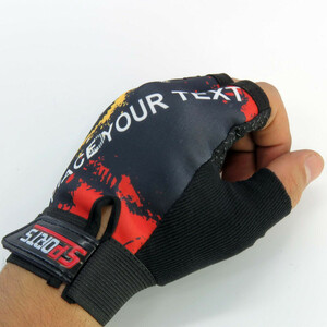 دستکش دوچرخه سواری نیمه انگشتی مدل اسکلتی کد 1662 سایز L