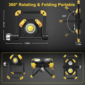 نورافکن دستی توبیز مدل 3 کاره کد 1716 با نور چند رنگ