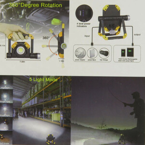 نورافکن دستی توبیز مدل 3 کاره کد 1716 با نور چند رنگ