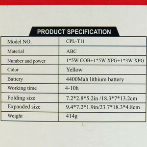 نورافکن دستی توبیز مدل 3 کاره کد 1716 با نور چند رنگ