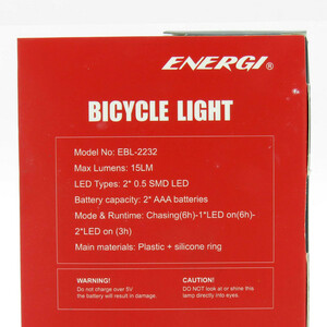 چراغ عقب دوچرخه انرژی مدل دوقلو کد 1574