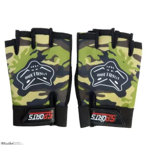 دستکش ورزشی نیم انگشتی چریکی کد 1664