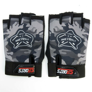 دستکش دوچرخه سواری مدل نیمه انگشتی طرح چریکی کد 1664 سایز L