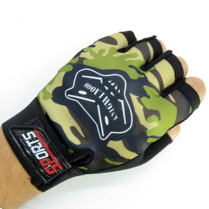 دستکش دوچرخه سواری مدل نیمه انگشتی طرح چریکی کد 1664 سایز L