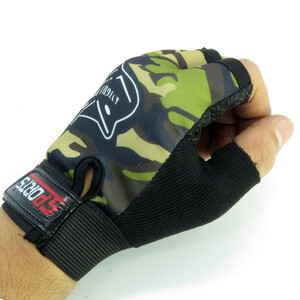 دستکش دوچرخه سواری مدل نیمه انگشتی طرح چریکی کد 1664 سایز L