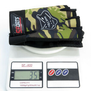 دستکش دوچرخه سواری مدل نیمه انگشتی طرح چریکی کد 1664 سایز L