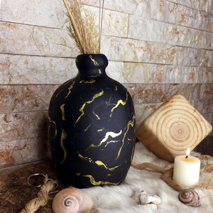 گلدان دکوری مدل مرمرین کد 611