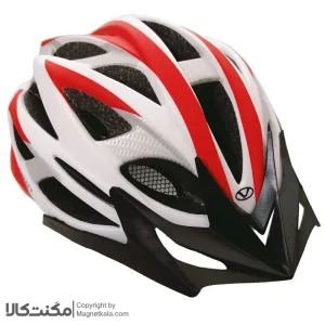 کلاه دوچرخه سواری اورلود سفید قرمز کربنی کد 1738