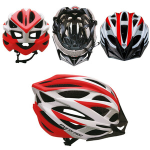 کلاه دوچرخه سواری اورلود سفید قرمز کربنی کد 1738