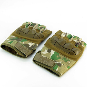 دستکش موتورسواری مدل تاکتیکال نیم انگشتی کد 1915