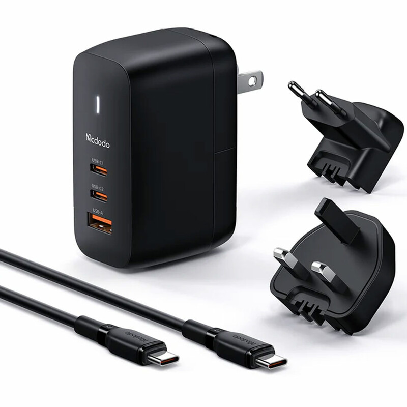 شارژر دیواری تایپ سی و یو اس بی با دو شاخه‌های مختلف مک دودو CH-8442