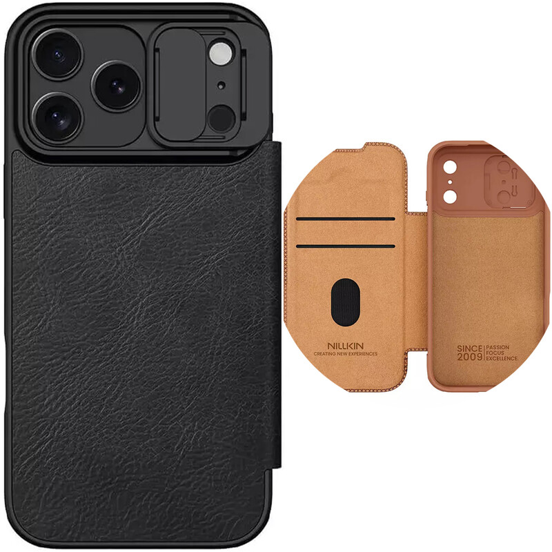 قاب چرمی کلاسوری آیفون 17 پرومکس نیلکین Nillkin Qin Pro Leather