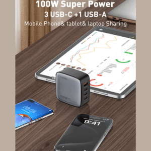 خرید آداپتور یو اس بی و تایپ سی 100 وات الدنیو