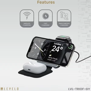هولدر شارژر وایرلس مگ‌سیف گوشی، ایرپاد و ساعت هوشمند لِوِلو