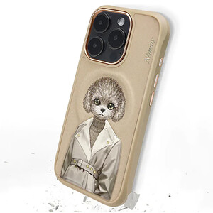 فروش قاب مغناطیسی گوشی آیفون 16  طرح سگ گلدوزی شده نیمی