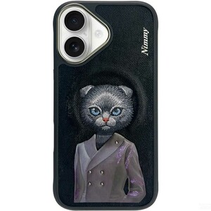 قاب محافظ گوشی آیفون 16 طرح گربه با اکسسوری واقعی نیمی Fashion