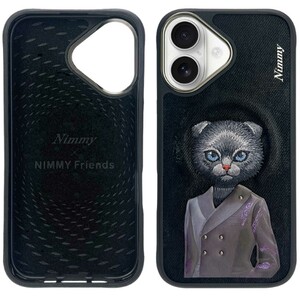 قاب محافظ گوشی آیفون 16 طرح گربه با اکسسوری واقعی نیمی Fashion